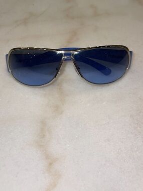 Vintage Prada blue wrap aviator sunglasses